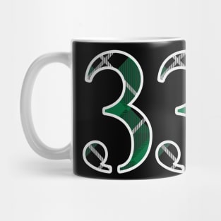 33 Sports Jersey Number Green Black Flannel Mug